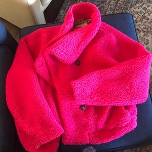 Free People - Hot Pink Teddy Jacket